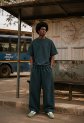 Relaxed-fit dark green