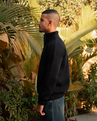 Black Quarter-zip sweatshirt