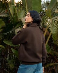 Brown Quarter-zip sweatshirt