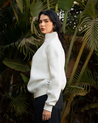 White Quarter-zip sweatshirt