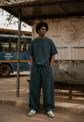 Relaxed-fit dark green