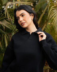 Black Polo-sweatshirt