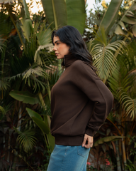 Brown Quarter-zip sweatshirt